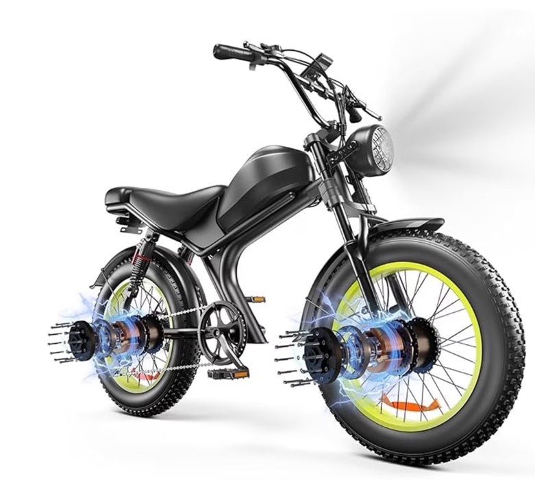 Bicicleta electrica ChopperRide Pro con motor 1000W, bateria 48V, neumáticos Fat Tire